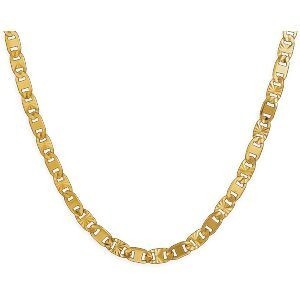 Collier Acier Jaune Maille Plate Fantaisie 5mm 50cm