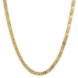 Collier Acier Jaune Maille Plate Fantaisie 5mm 60cm