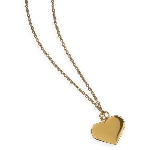 Collier Acier Jaune Cœur 22*19mm Chaîne Forçat 2mm 42  à 45cm