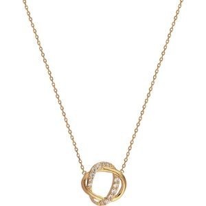 Collier Plaqué Or Motif Entrelacé Zirconium 17mm 38  à 42cm