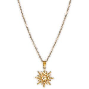 Collier Acier Jaune Soleil Zirconium 15.5*22mm 42  à 45cm