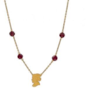 Collier Or 750 Cristal Grenat 5mm Cayennaise 11.5*14.5mm 42  à 45cm