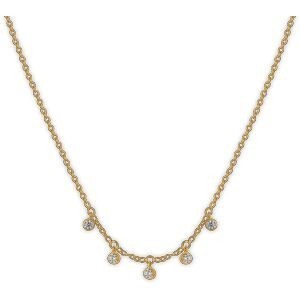 Collier Plaqué Or Pampilles Zirconium 3.5mm 40  à 45cm