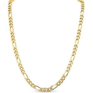 Collier Plaqué Or Maille Cheval  Plate Alterné 5mm 60cm