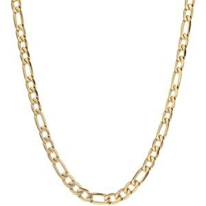 Collier Acier Jaune Maille Cheval Alterné 7.5mm 60cm