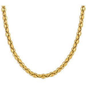 Collier Acier Jaune Maille Grain de Café  4.5mm 50cm