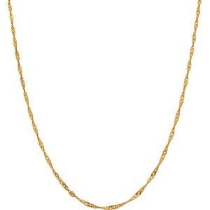 Collier Chaîne Or 375 Maille Singapour Creux 1.8mm 50cm