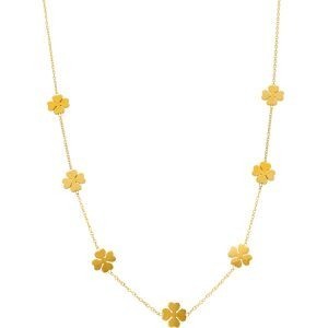 Collier Acier Jaune Trèfles Cœurs 8mm Chaîne 1.2mm 42 à 45cm