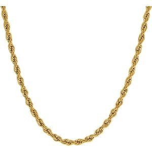 Collier Acier Jaune Maille Corde 6mm 60cm