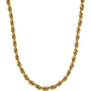 Collier Acier Jaune Maille Corde 6mm 70cm