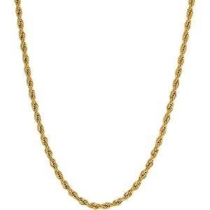 Collier Acier Jaune Maille Corde 6mm 80cm