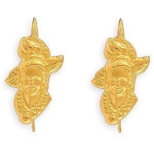 Boucles D'oreilles Plaqué Or Pendant 35mm Madras 18*27mm