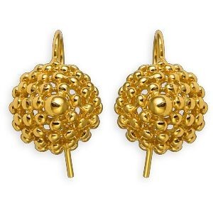 Boucles D'oreilles Plaqué Or Pendant 20mm Pomme Cannelle 14mm