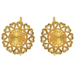 Boucles D'oreilles Plaqué Or Pendant 25mm Chapeau 23mm