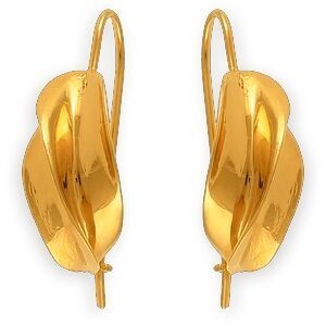 Boucles D'oreilles Plaqué Or Pendant 30mm Carambole 11*24mm