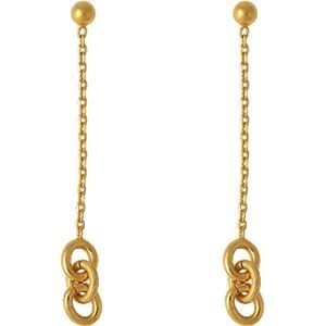 Boucles D'oreilles Plaqué Or Pendant 53mm Maille Forçat 6mm