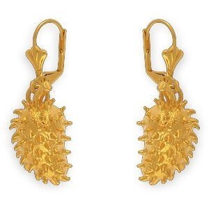 Boucles D'oreilles Plaqué Or Pendant 41mm Corossol 15*25mm