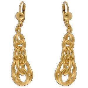 Boucles D'oreilles Plaqué Or Pendant 52mm Gros Sirop 12.5mm