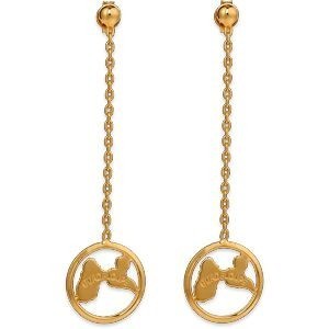 Boucles D'oreilles Plaqué Or Pendant 60mm Carte Guadeloupe Cerclée 15mm