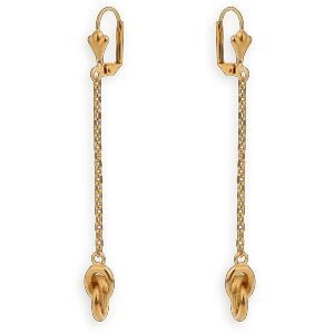 Boucles D'oreilles Plaqué Or Pendant 70mm Forçat 7.5mm