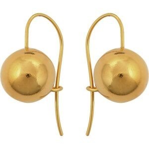 Boucles D'oreilles Plaqué Or Pendant 30mm Boule 14mm