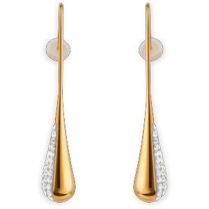 Boucles D'oreilles Acier Jaune Goutte Cristal Pendant 40mm