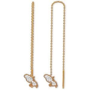 Boucles D'oreilles Acier Jaune Carte Martinique Cristal 5*10mm Pendant 105mm