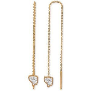 Boucles D'oreilles Acier Jaune Carte Guyane Cristal 7*6mm Pendant 105mm