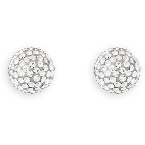 Boucles D'oreilles Acier Boule Cristal 10mm