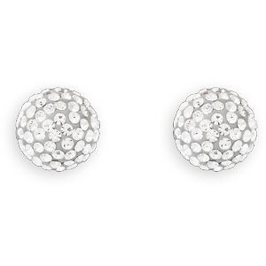 Boucles D'oreilles Acier Boule Cristal 8mm