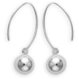 Boucles D'oreilles Acier Pendant 12*32mm Boule 9mm