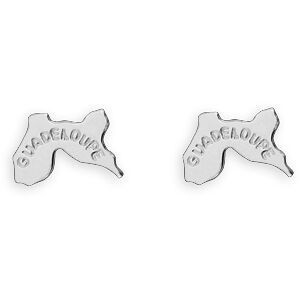 Boucles D'oreilles Argent 925 Carte Guadeloupe 8.5*6mm