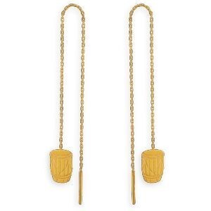 Boucles D'oreilles Or 375 Pendant 97mm Gwoka 6*9mm