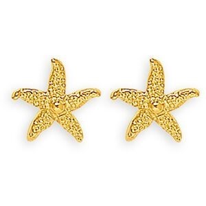 Boucles D'oreilles Or 375 Etoile De Mer 9mm