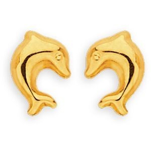 Boucles D'oreilles Or 375 Dauphin 5*7mm