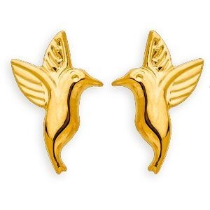 Boucles D'oreilles Or 375 Colibri 8*13mm