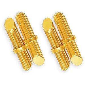 Boucles D'oreilles Or 375 Canne A Sucre 5*10mm