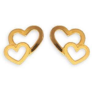Boucles D'oreilles Or 375 Cœurs 9*9mm