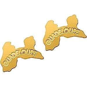 Boucles D'oreilles Or 375 Carte Guadeloupe 12*8mm