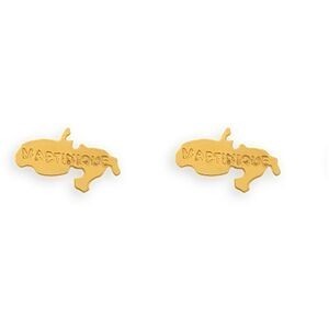 Boucles D'oreilles Or 375 Carte Martinique 6*11.5mm
