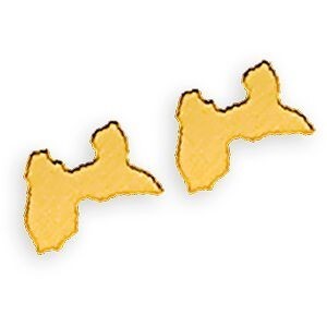 Boucles D'oreilles Or 375 Carte Guadeloupe 6.5*4.5mm
