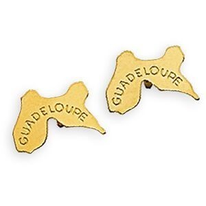 Boucles D'oreilles Or 375 Carte Guadeloupe 9*6mm