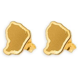 Boucles D'oreilles Or 750 Carte Guyane 7*8mm