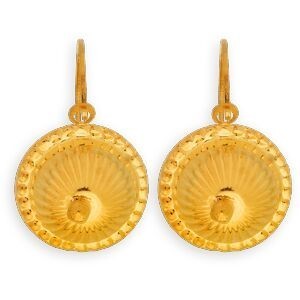 Boucles D'oreilles Or 750 Pendant 16mm Chou 10mm