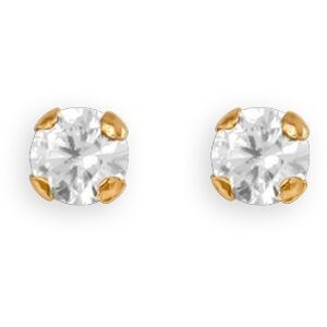 Boucles D'oreilles Or 375 Zirconium 3mm 4 Griffes