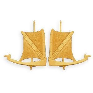 Boucles D'oreilles Or 375 Pendant 23mm Yole 22*19mm