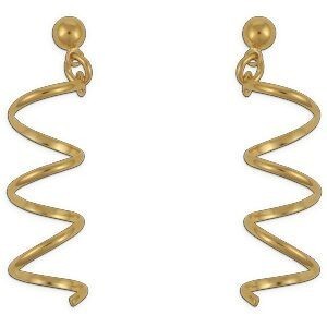 Boucles D'oreilles Plaqué Or Pendant 45mm Tortillon 5*35mm