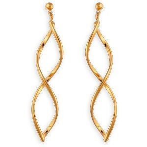 Boucles D'oreilles Plaqué Or Pendant 60mm Tourbillon 16*50mm