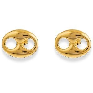 Boucles D'oreilles Plaqué Or Grain De Café 12.5*13mm