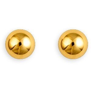 Boucles D'oreilles Plaqué Or Bouton 6mm